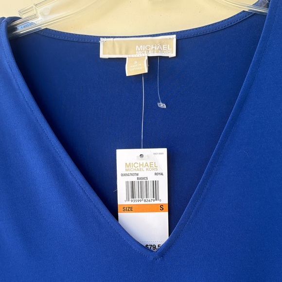 Michael Kors Royal Blue V-Neck Blouse - Picture 8 of 8